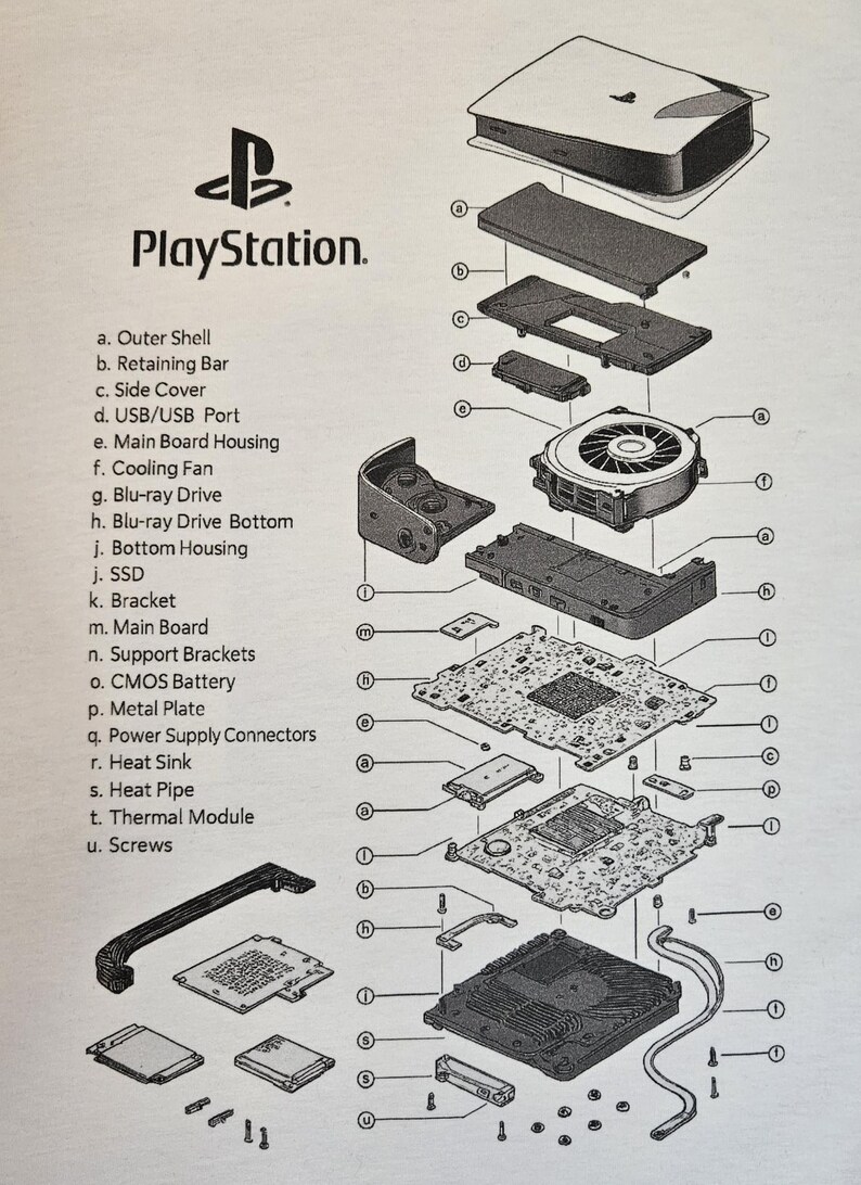 Deconstructed Games Console Gaming PS5 Gamers White T-shirt - Etsy