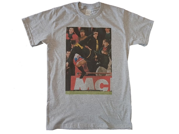 Eric Cantona Kung fu Kick Grey T shirt Sizes Available S 3XL personalisation Available at Additional Cost Etsy UK