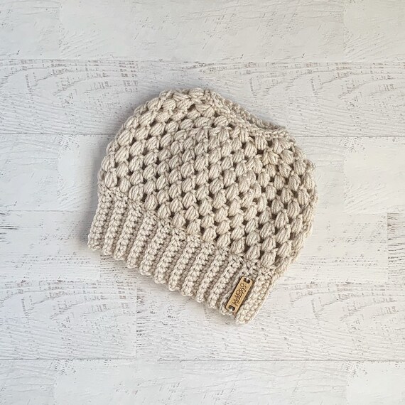 beanie hat with hole for bun