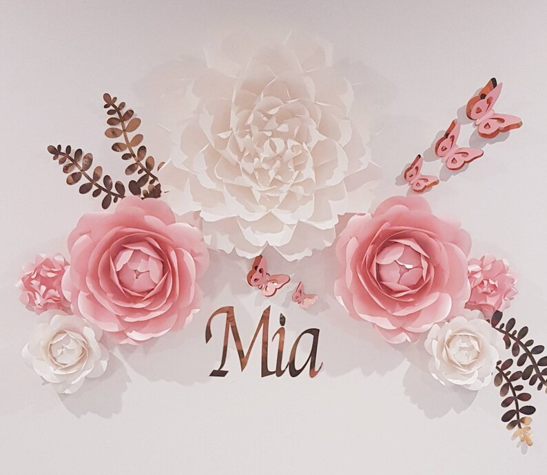 Paper Flower Backdrop Paper Flower Set Wedding Etsy