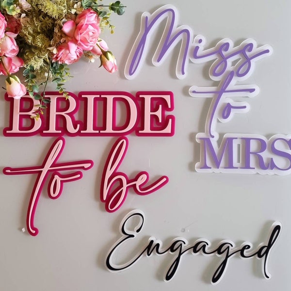 Miss to Mrs Sign| MIss to Mrs Cake Topper|Wedding Sign|Mr and Mrs Sign|Bride To Be|Birthday Sign|Baby Shower|Cake Topper|