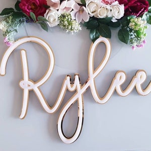 Custom name sign -Girls personalised name - gold mirror - rose gold -  nursery decor - name sign plaque -3 D script name - wedding sign