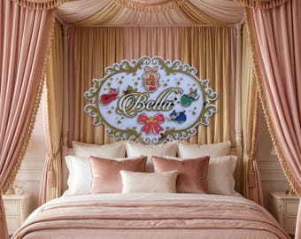 Custom Princess Name Sign, Acrylic Girls Room Decor, Coquette Bow