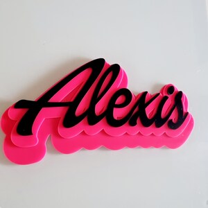 Barbie Name Sign Triple Layered Name Acrylic Wall Plaque Barbie Custom