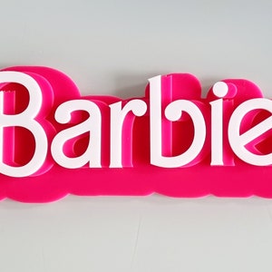 Barbie Name Sign Triple Layered Name Acrylic Wall Plaque Barbie Custom