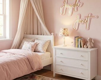 Custom 3D Acrylic Name Sign: Gold Mirror Nursery Decor