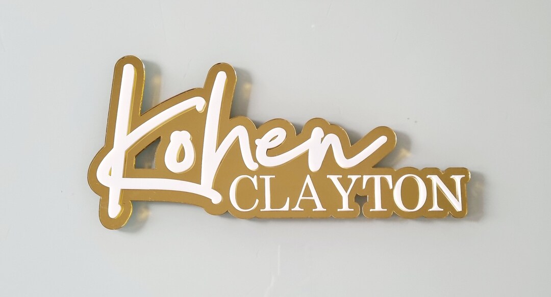 Acrylic Name Sign Two Names Sign Boys Room Decor Nursery Etsy