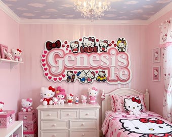 Acrylic Custom Name, Kitty Sign, Custom Made, Personalised, Girls Room Decor, Party Backdrop, Laser Cut, Nursery Name , Christmas Gift