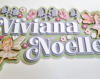 Fairy Nursery Name, Fairy Garden Nursery Decor, Acrylic Baby Name, Above Crib Name,Magical Fairy Garden, Baby Girl Gift, Baby Shower, Kids