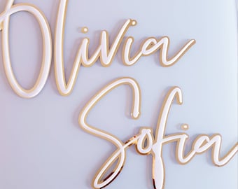 Custom Acrylic Name Sign: 3D Nursery Decor, Gold Mirror