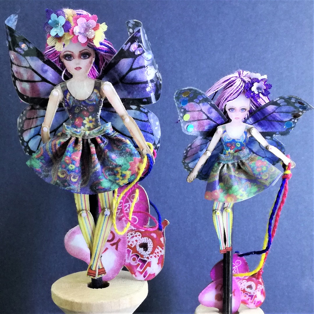 Fairy/butterfly Doll is Articulated Like a Paper Puppet. Doll With