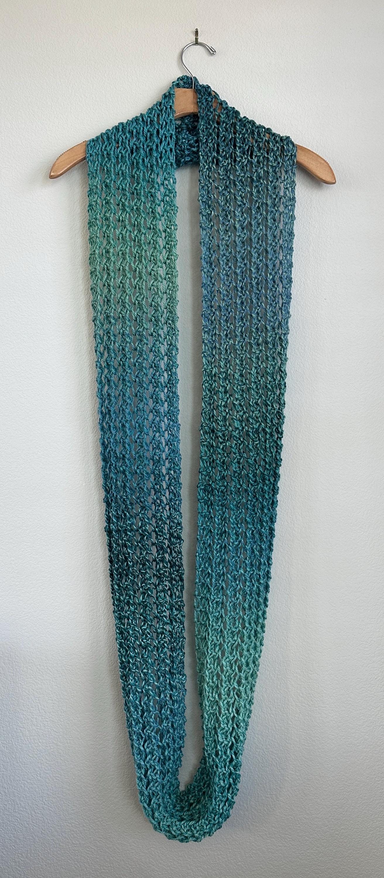 Handmade Hand Knit Chunky Infinity Scarf Colorful Soft Warm Wool Scarf ...