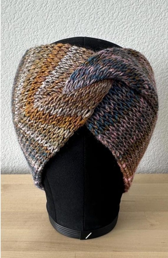 Twisted Knit Ear Warmer Headband Wool Free Acrylic Yarn  display picture 1
