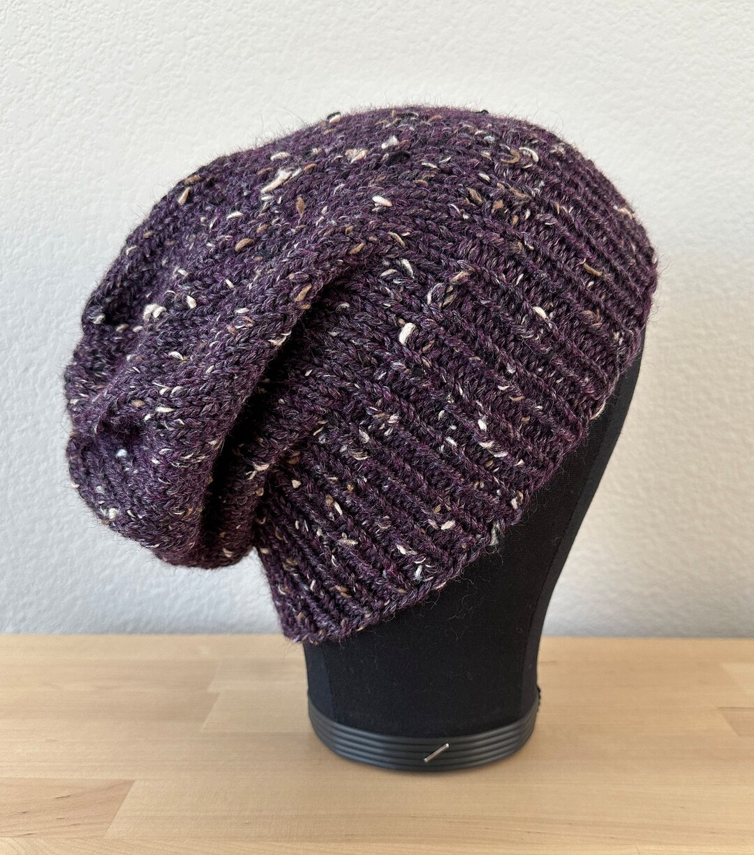 I.Magnin & Co. Purple Wool Knit Slouchy Beanie Grunge I. Magnin | Accessories | Imagnin Co Purple Wool Knit  main image 4