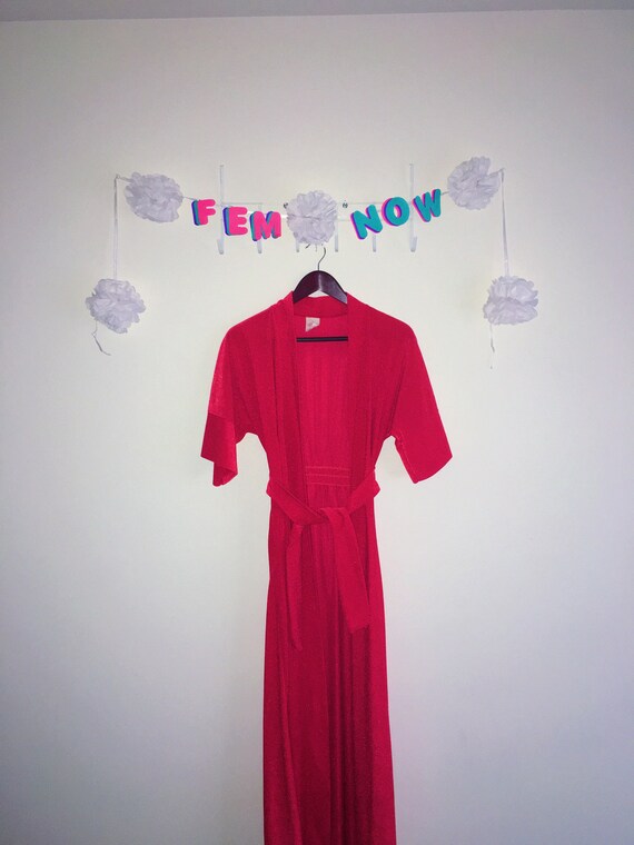 Vintage 1970s Robe, Shirley – Red Terry Cloth