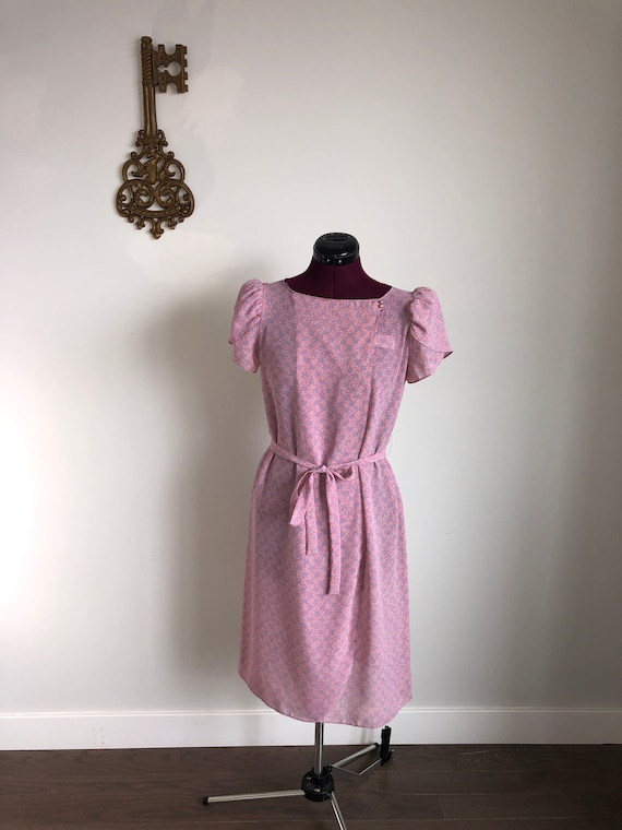 Vintage 1980s Dress, Jody California – Pink / Blu… - image 1