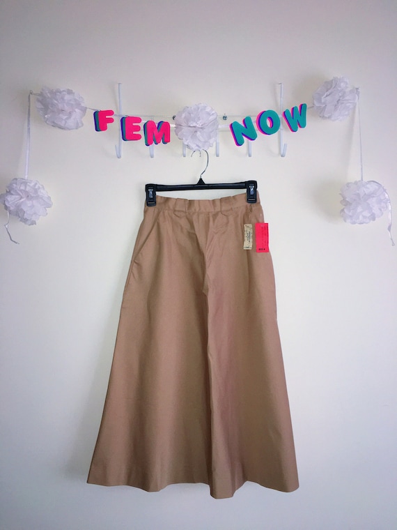 Vintage 1950s Skirt, Evan Picone - Tan A-Line wit… - image 1