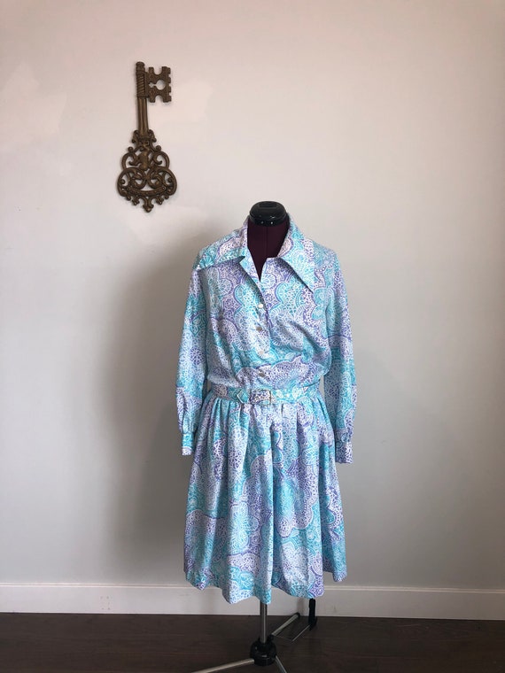 Vintage 1960s Dress, Sears Perma Prest - Pastel Pa