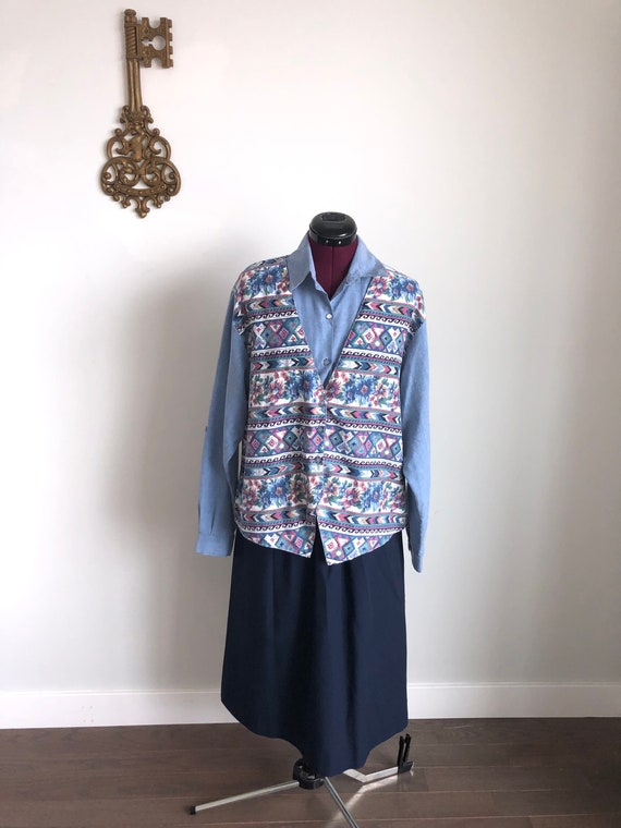 Vintage 1980s Button Up Long Sleeve Shirt, Tap & … - image 2