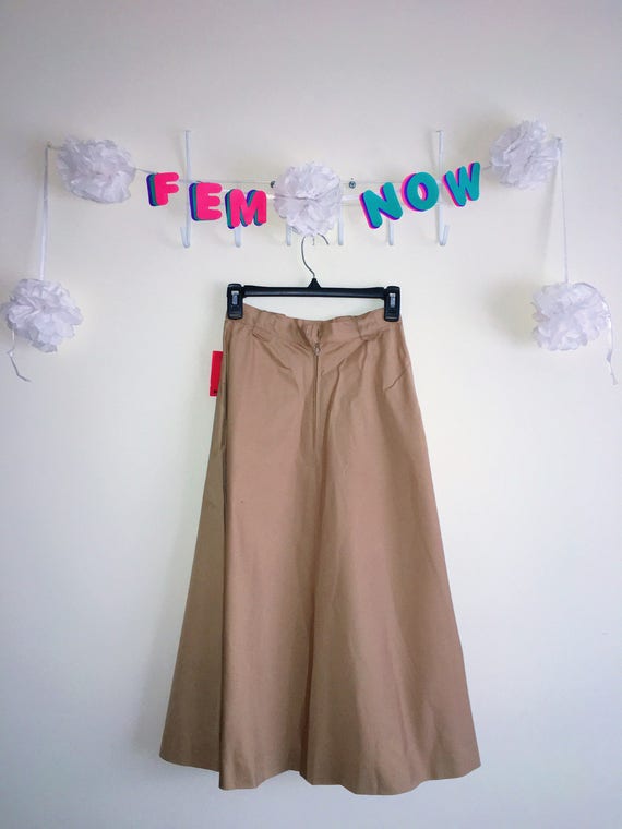 Vintage 1950s Skirt, Evan Picone - Tan A-Line wit… - image 2