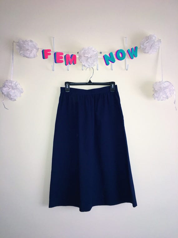 Vintage 1970s Skirt, Summit Sportwear – Navy with 