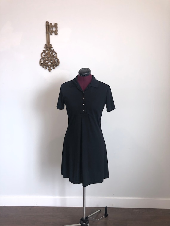 Vintage 1990s Dress, Express Tricot – Black Collar