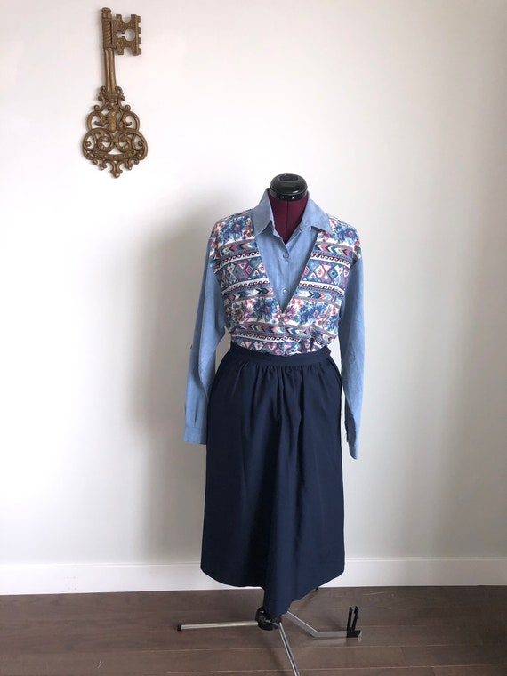 Vintage 1980s Button Up Long Sleeve Shirt, Tap & … - image 1