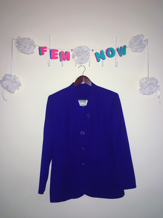 Vintage 1980s Blazer, Kasper for ASL – Blue