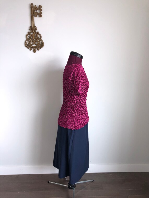 Vintage 1990s Shirt, Fucsia Bubble Shirt - image 3