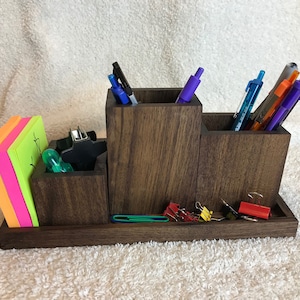 Hand made desk organizer in solid walnut
