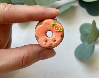Kawaii Cute Donut Polymer Clay Charm, Handmade Sweet Treat Accessory, Adorable Food Jewelry, Unique Gift for Food Lovers, Fun Miniature