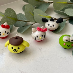 Kawaii Animal Cupcake Polymer Clay Charm, Handmade Charm