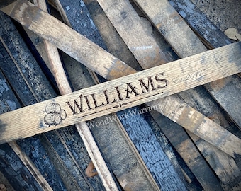 Custom Barrel Stave, Barrel Stave with Last Name, Personalized Stave, Wedding Barrel Stave, Bar Barrel Stave, Bourbon Stave, Whiskey Stave