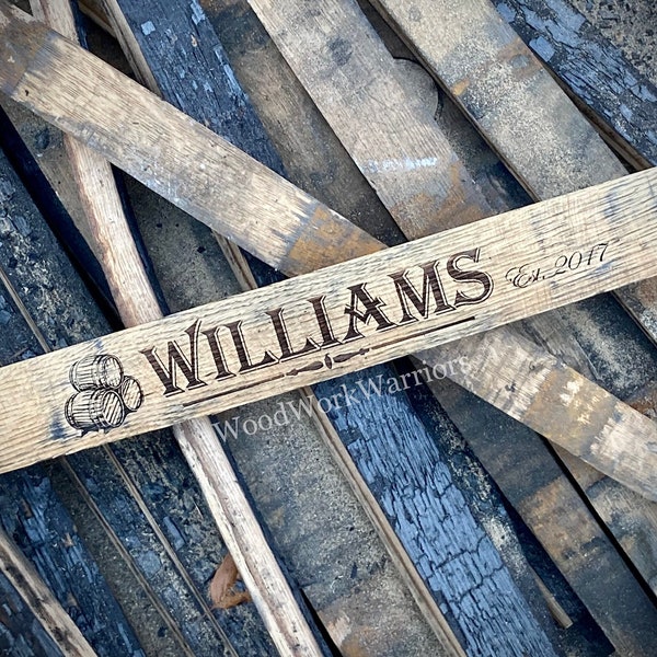 Custom Barrel Stave, Barrel Stave with Last Name, Personalized Stave, Wedding Barrel Stave, Bar Barrel Stave, Bourbon Stave, Whiskey Stave