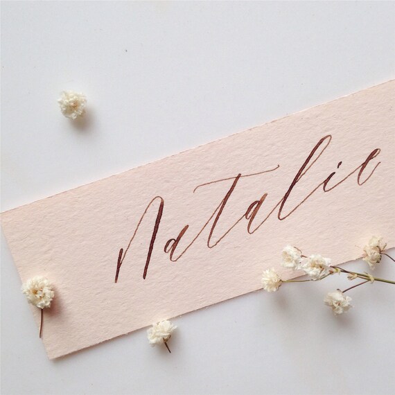 Blush Card Stock Place Cards Etsy