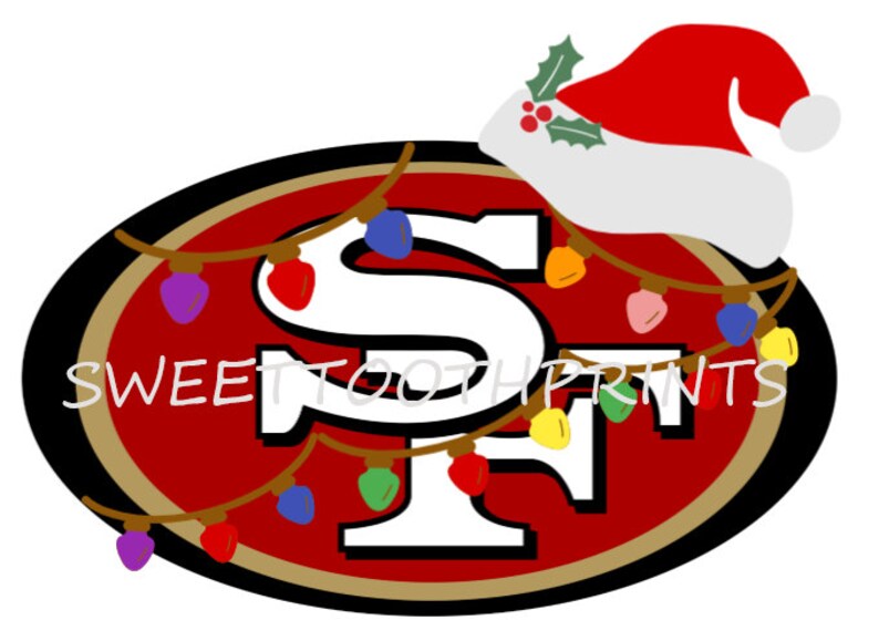 San Francisco 49ers Christmas Lights Logo-Digital | Etsy