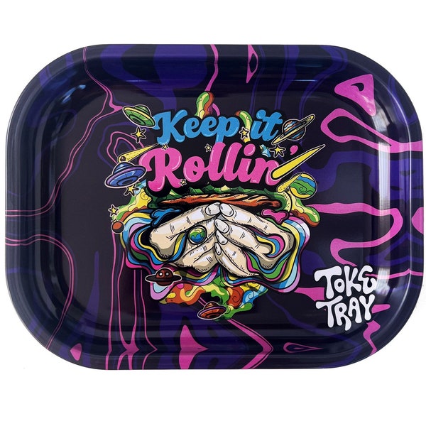 Keep it Rollin' Trippy Metal Rolling Tray | Small (7" x 5.5")