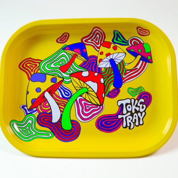 Psychedelic Mushroom Premium Metal Rolling Tray | Small & Large Available