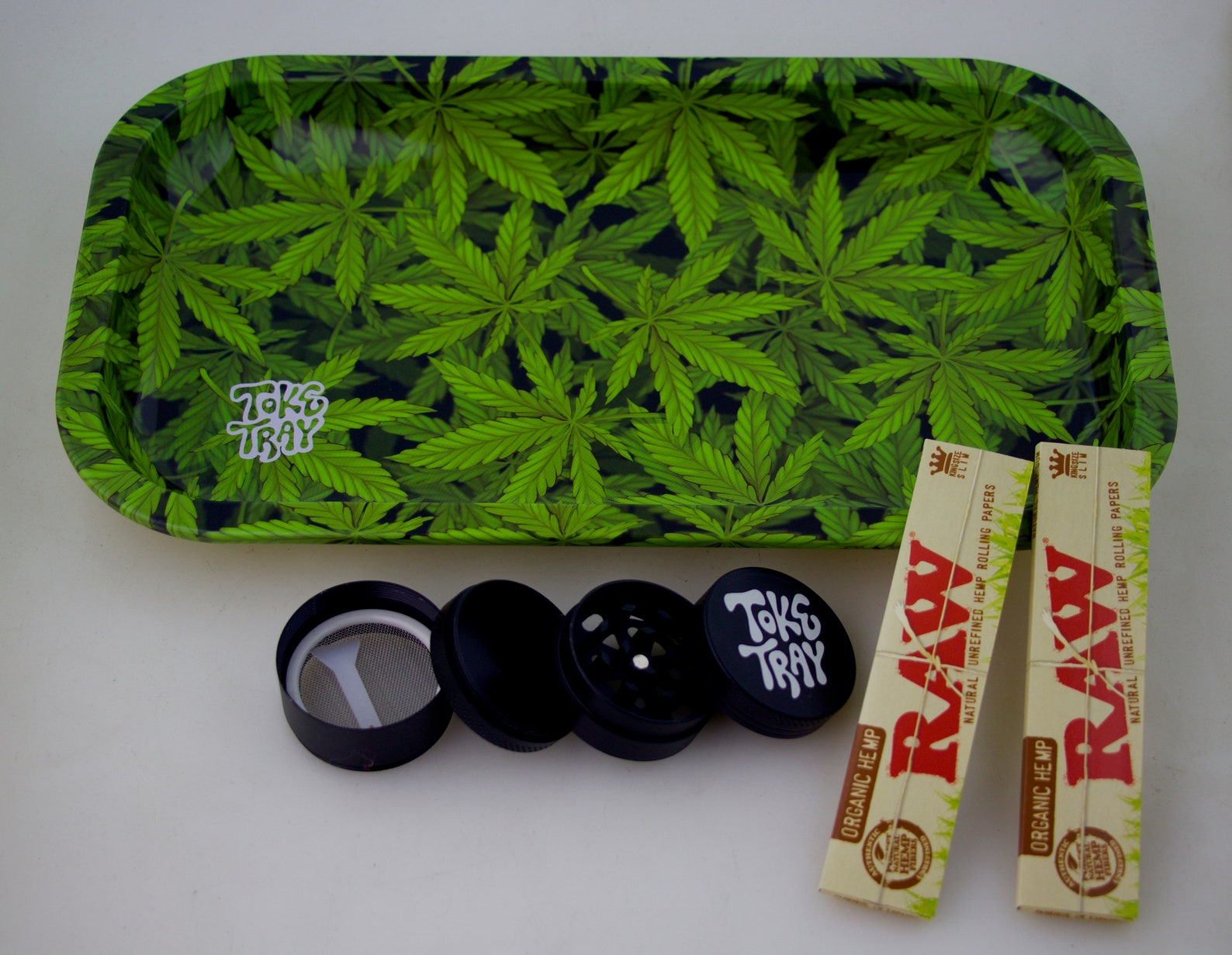 Weed Leaf Rolling Tray Set With Grinder and Raw Rolling Etsy