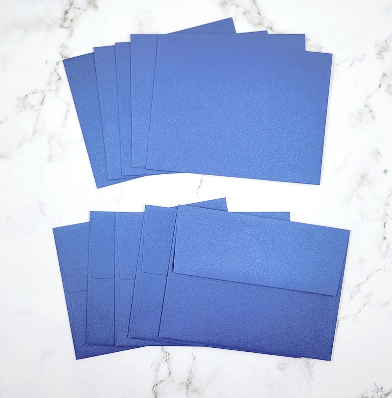 Blue Metallic Envelope Blue Envelopes for Cards Craft Supplies for