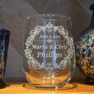 thumbnail image 2 of Personalized We Decided On Forever Stemless Wine Glasses | Wedding Couple Gift | Stemmed 2 of 10