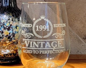 Verre à Vin Tige Courte édition Limitée – Vintage Aged To Perfection 1978 (neuf)