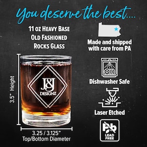 Libbey 917CD with custom laser etched engraving by J&J Designz