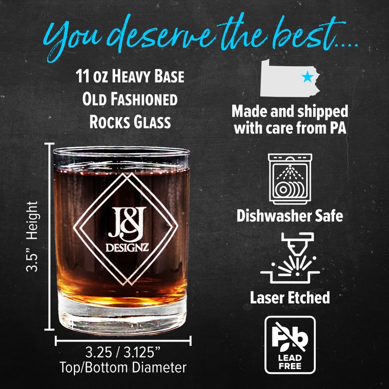 Libbey 917CD with custom laser etched engraving by J&J Designz