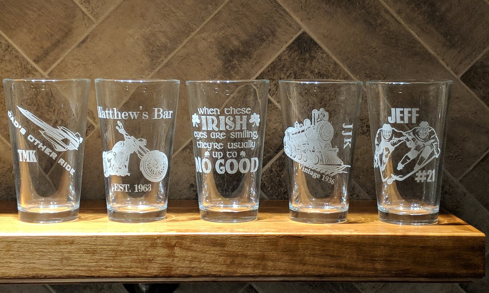Design Your Own Etched Pint Glass Custom Pint Glasses Etsy