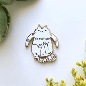 Weiße Katze Emaille Pin / Pocket Pin / Lapel Pin