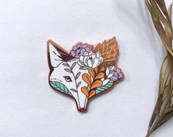 Rose Gold Succulent Fox Pastel Enamel Pin