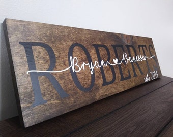 Personalized Wooden Sign | Wedding Sign | Established Family Sign | Engagement Gift | Family Name Sign | Personalized Wedding Gift