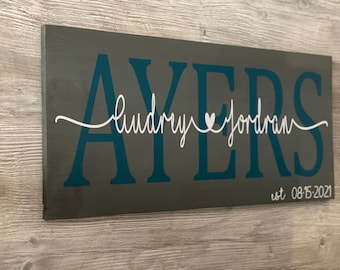 Personalized Bridal Shower Gift | Gift For Bride | Bride And Groom Gift | Engagement Gift | Last Name Established Sign | Custom Bridal Gift