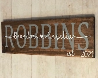 Personalized Bridal Shower Gift | Gift For Bride | Bride And Groom Gift | Engagement Gift | Last Name Established Sign | Custom Bridal Gift